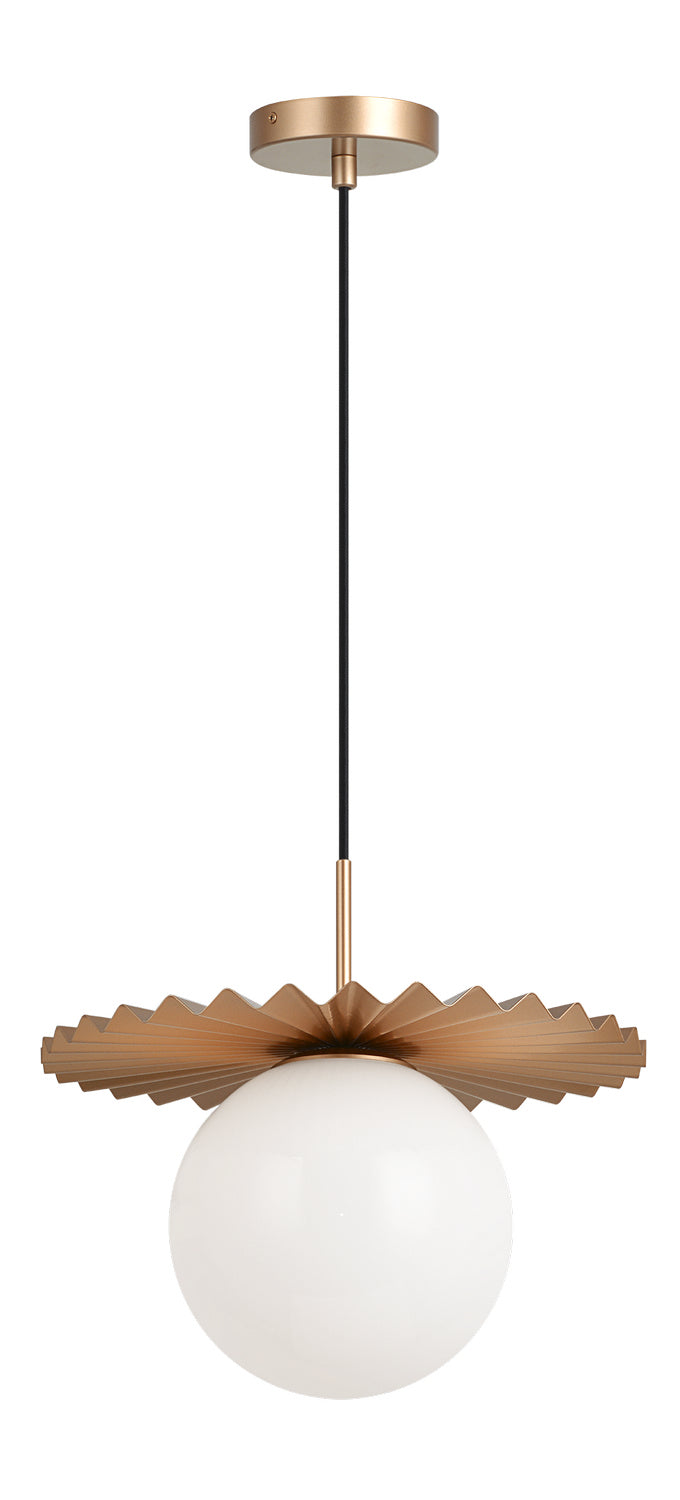 Modern Ruff One Light Pendant in Matte Gold - available from The Lighting Shoppe, trusted by Canadian homeowners