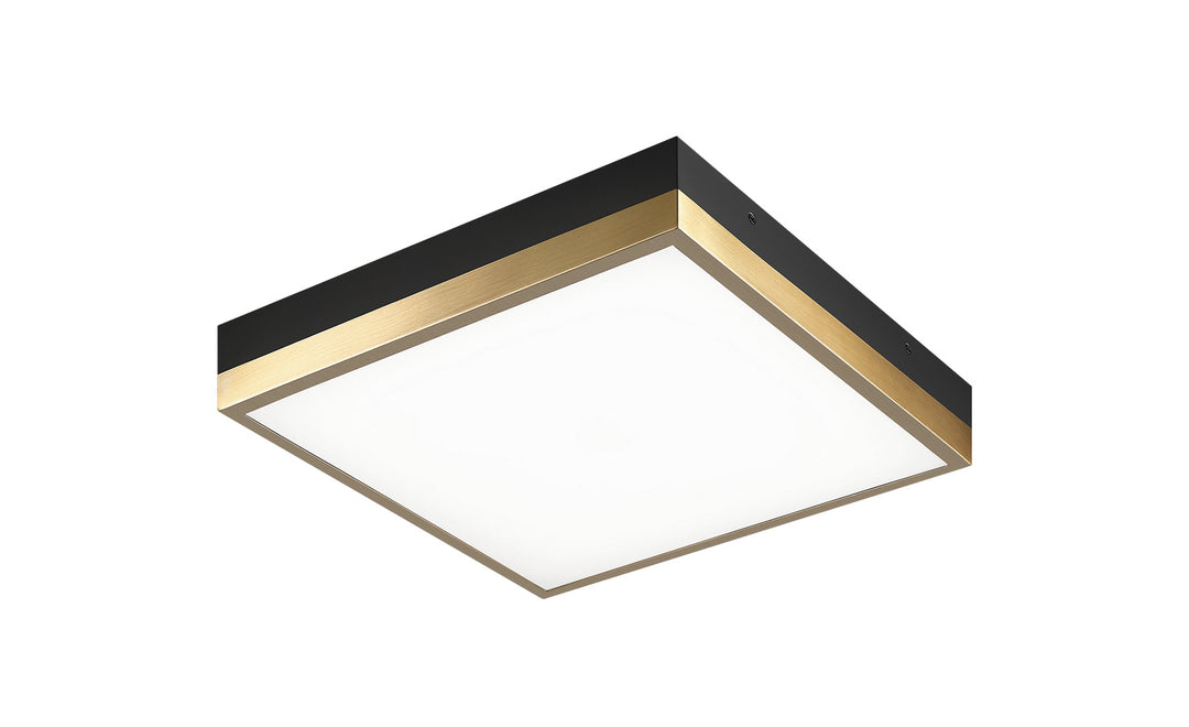 Tux LED Flush Mount in Black + Aged Gold Brass - available from The Lighting Shoppe, trusted by Canadian homeowners