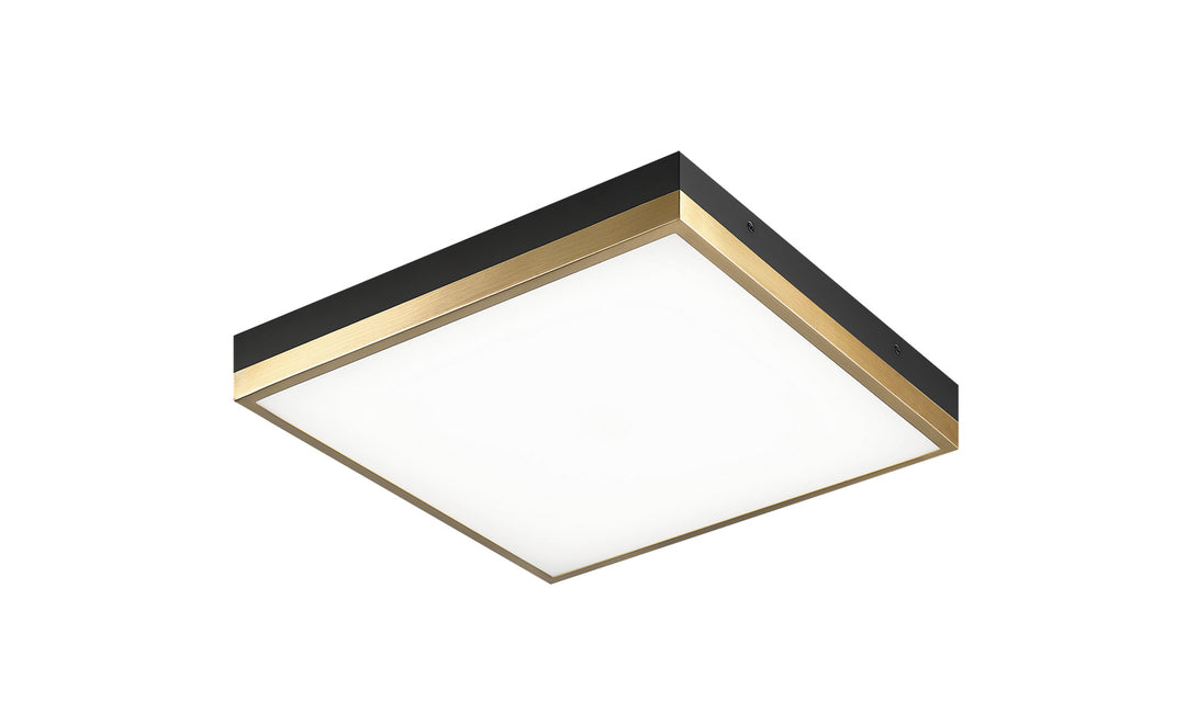 Tux LED Flush Mount in Black + Aged Gold Brass - available from The Lighting Shoppe, trusted by Canadian homeowners