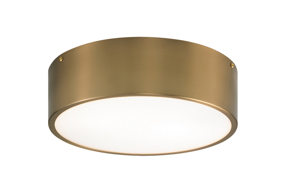 Snare Two Light Flush Mount in Aged Gold Brass - available from The Lighting Shoppe, trusted by Canadian homeowners