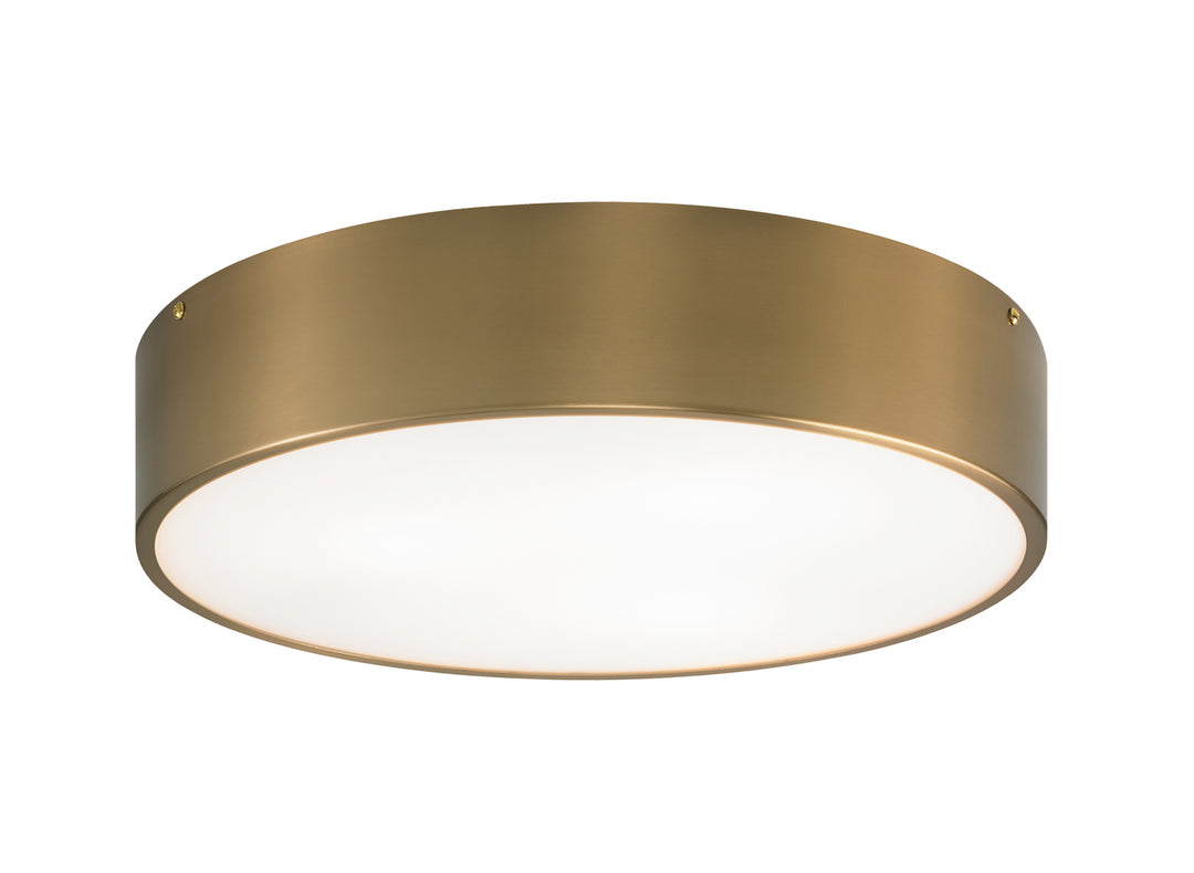 Snare Three Light Flush Mount in Aged Gold Brass - available from The Lighting Shoppe, trusted by Canadian homeowners