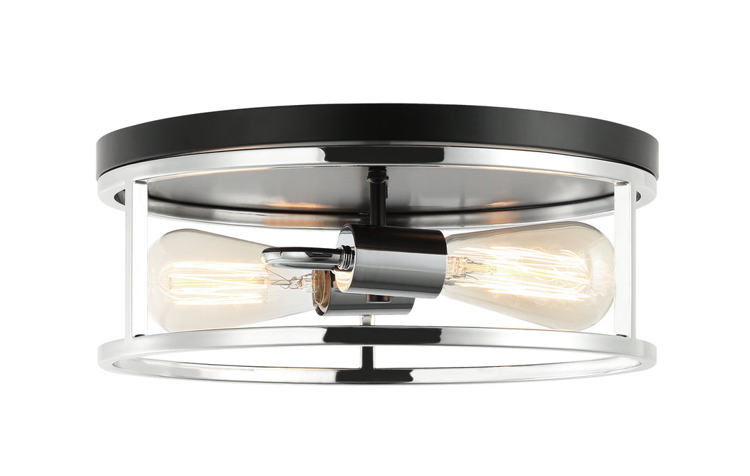 Matteo Canada - M15502BKCH - Two Light Flush Mount - Clarke - Black + Chrome