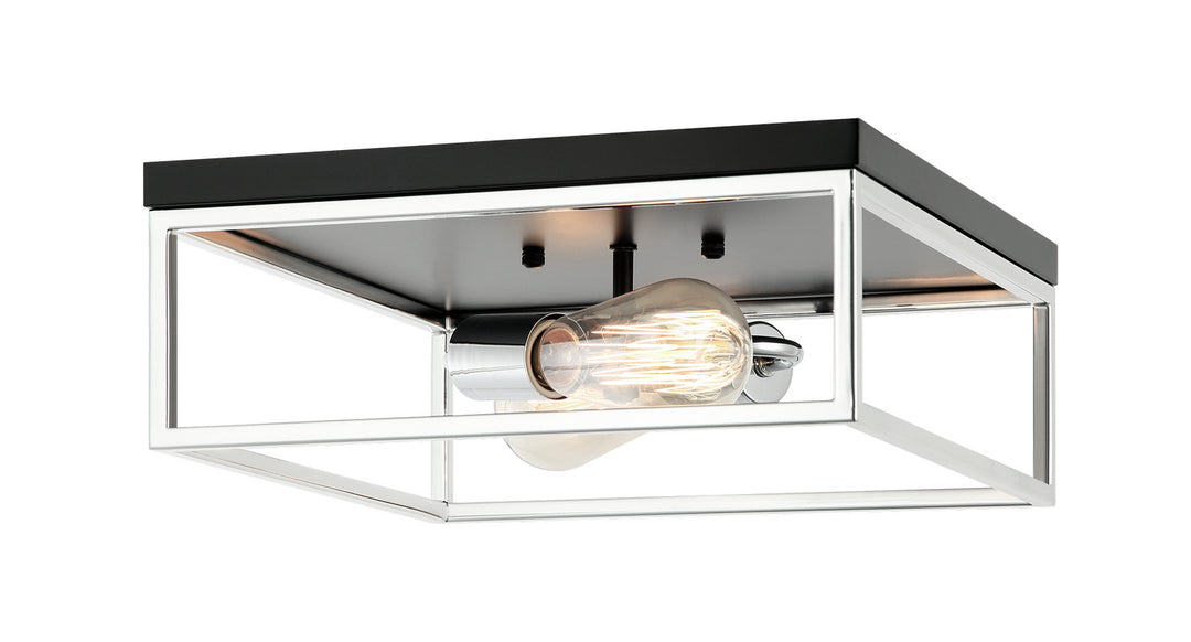 Matteo Canada - M15542BKCH - Two Light Flush Mount - Clarke - Black + Chrome
