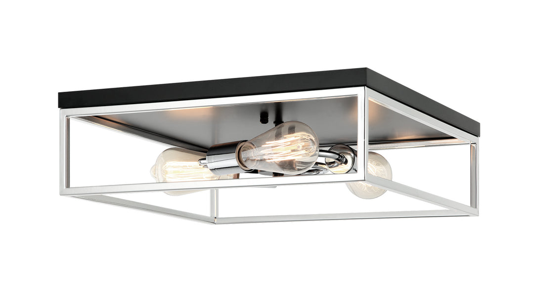 Matteo Canada - M15543BKCH - Three Light Flush Mount - Clarke - Black + Chrome