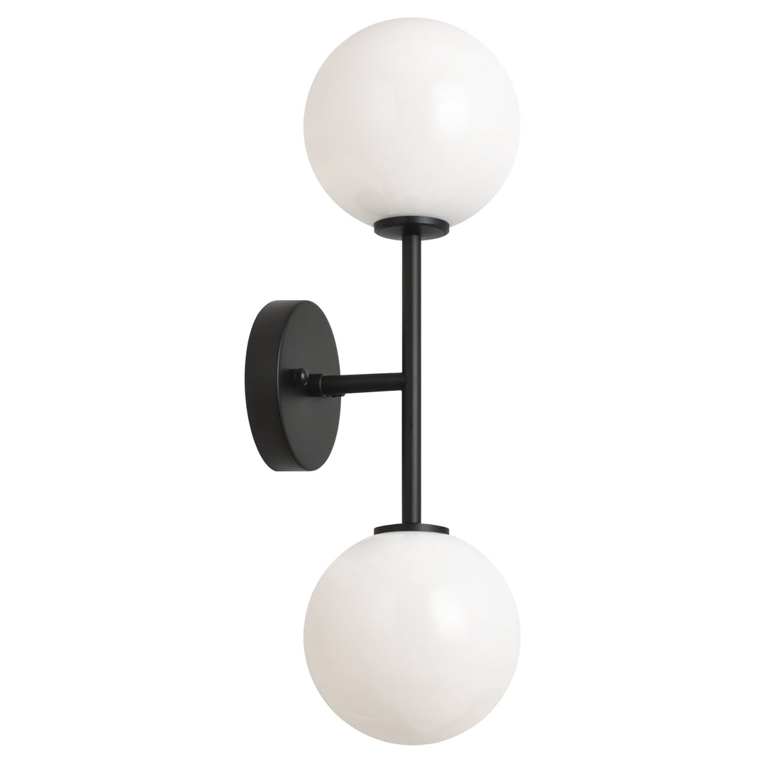 Novo Two Light Wall Sconce in Black - available from The Lighting Shoppe, trusted by Canadian homeowners