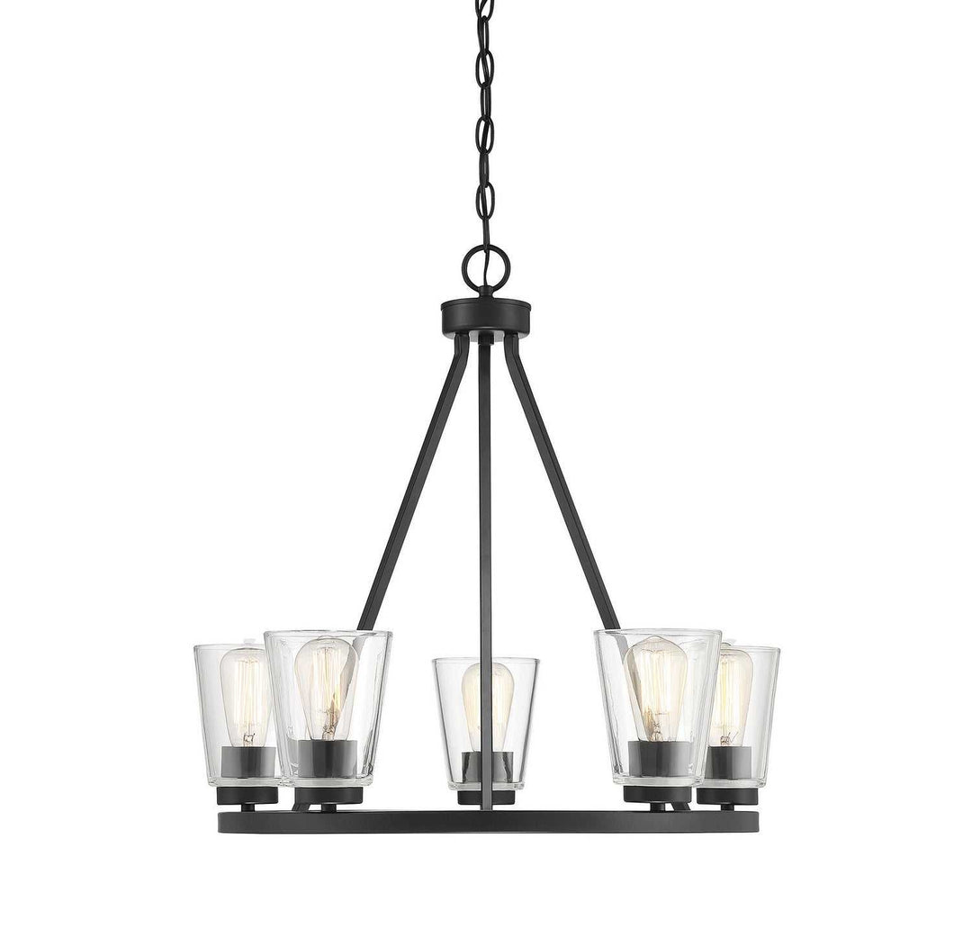 Calhoun Five Light Chandelier in Matte Black Savoy House