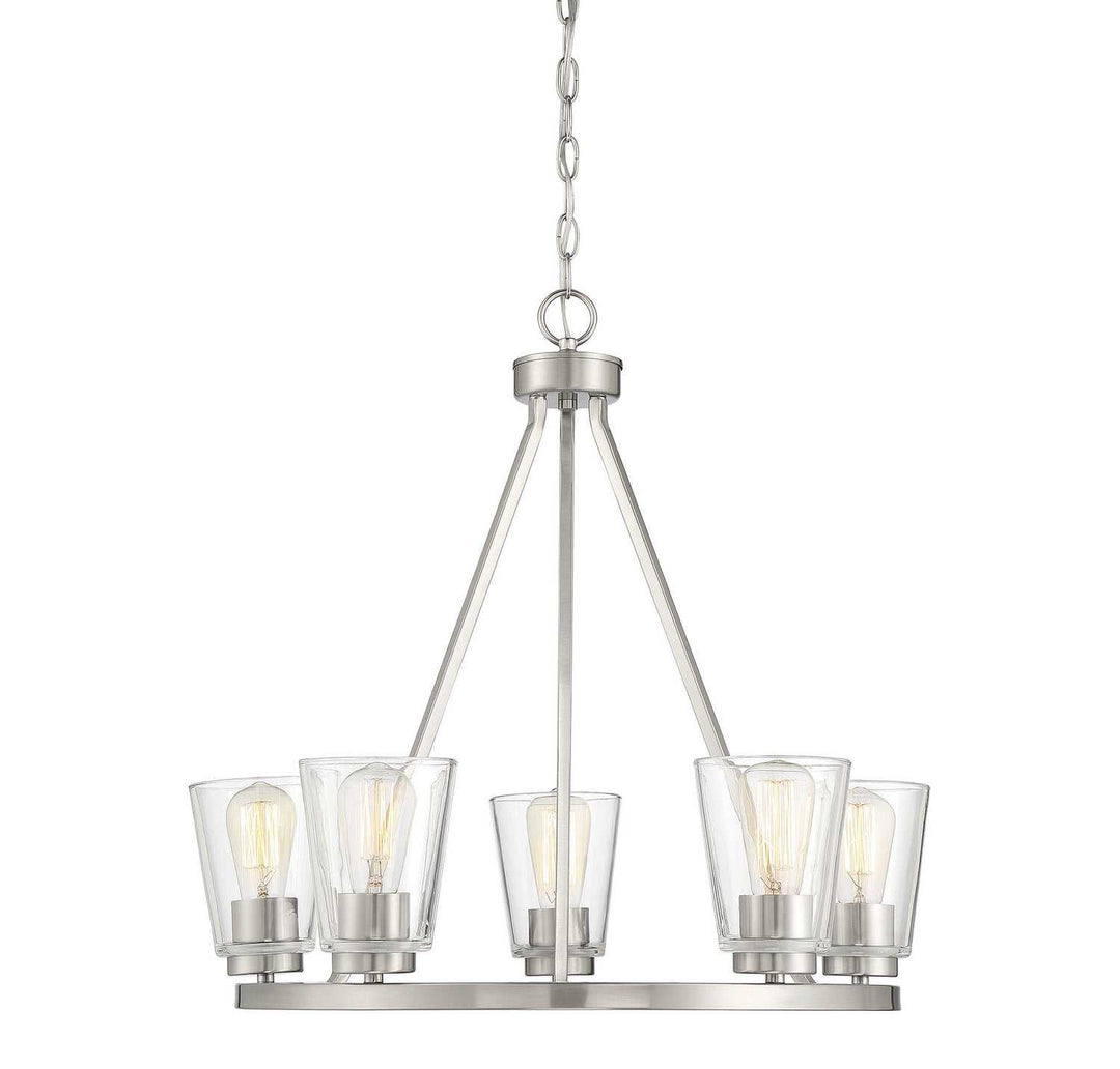 Calhoun Five Light Chandelier in Satin Nickel Savoy House