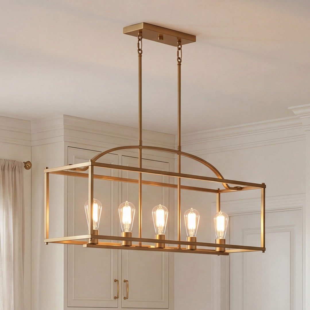 Savoy House - 1-190-5-322 - Five Light Linear Chandelier - Palladian - Warm Brass