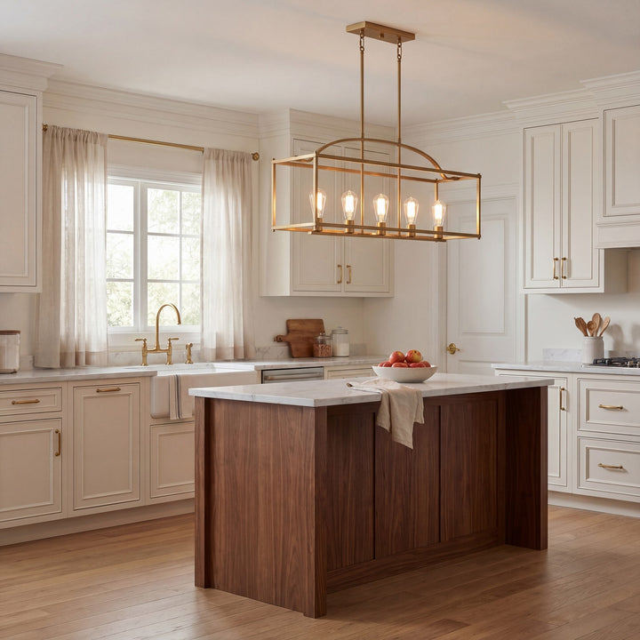 Savoy House - 1-190-5-322 - Five Light Linear Chandelier - Palladian - Warm Brass