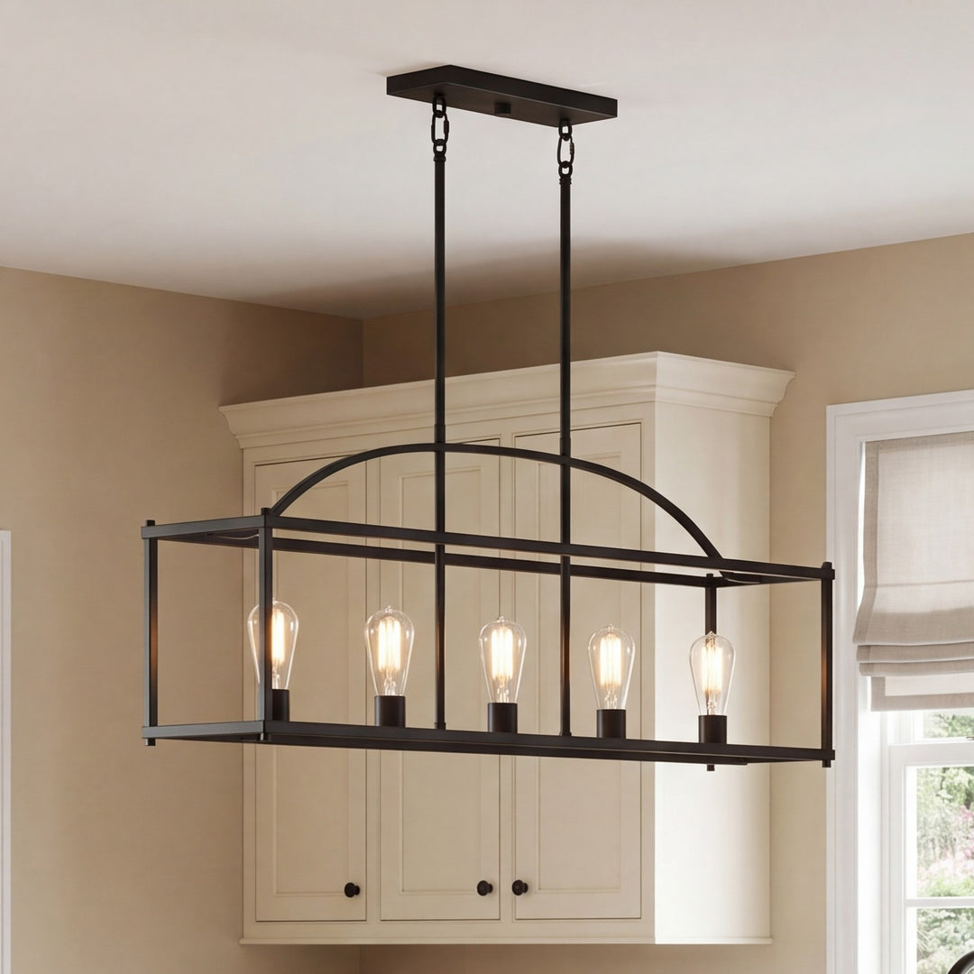 Savoy House - 1-190-5-89 - Five Light Linear Chandelier - Palladian - Matte Black