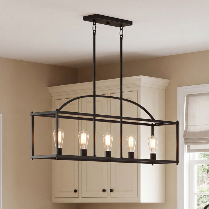 Savoy House - 1-190-5-89 - Five Light Linear Chandelier - Palladian - Matte Black