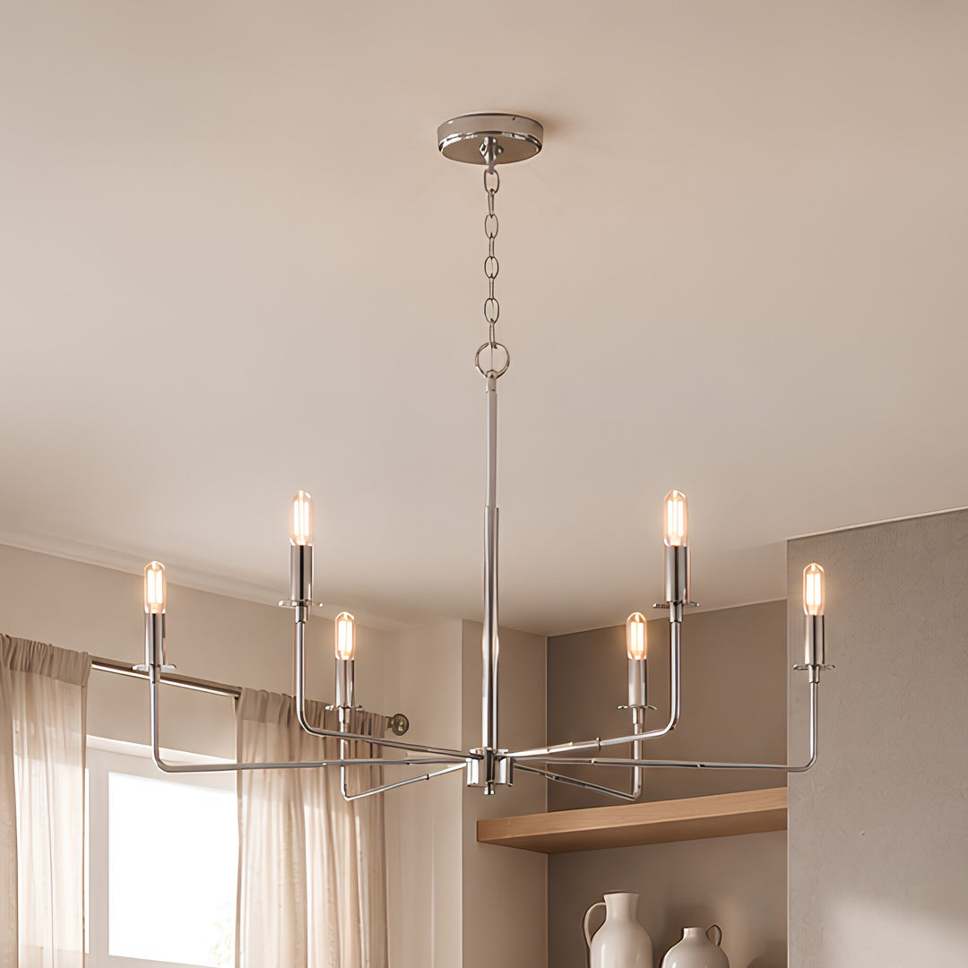 Savoy House - 1-2221-6-109 - Six Light Chandelier - Salerno - Polished Nickel
