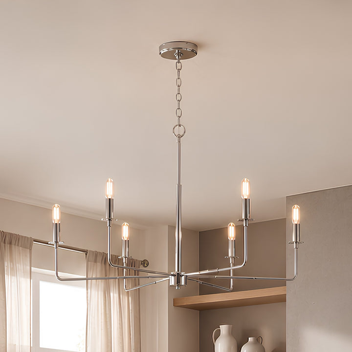 Savoy House - 1-2221-6-109 - Six Light Chandelier - Salerno - Polished Nickel