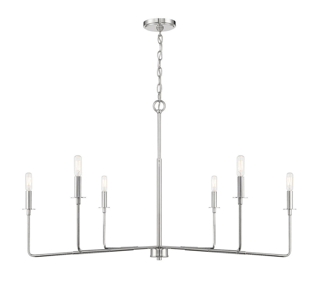 Salerno Six Light Chandelier in Polished Nickel Savoy House