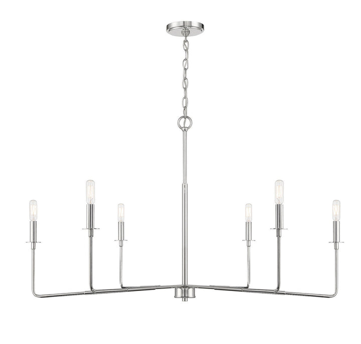 Salerno Six Light Chandelier in Polished Nickel Savoy House
