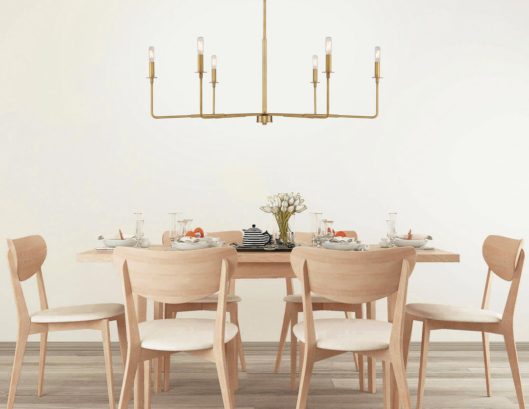 Savoy House - 1-2221-6-322 - Six Light Chandelier - Salerno - Warm Brass