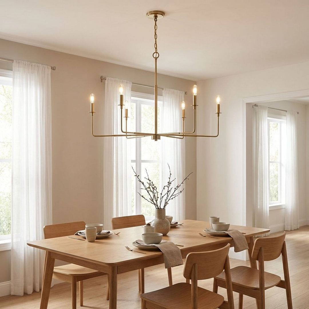 Savoy House - 1-2221-6-322 - Six Light Chandelier - Salerno - Warm Brass