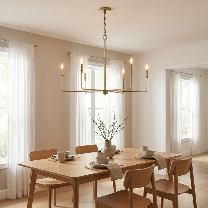 Savoy House - 1-2221-6-322 - Six Light Chandelier - Salerno - Warm Brass