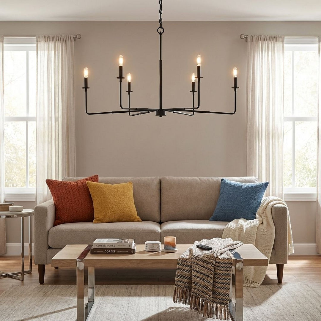 Savoy House - 1-2221-6-89 - Six Light Chandelier - Salerno - Matte Black