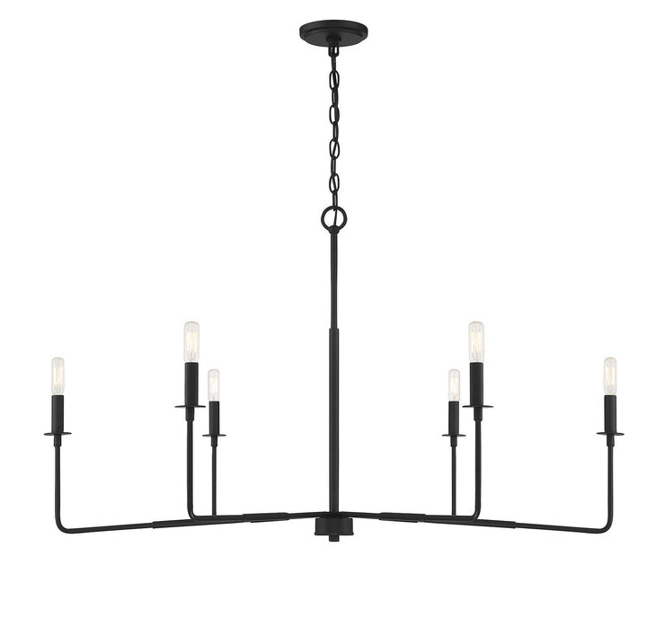 Salerno Six Light Chandelier in Matte Black Savoy House