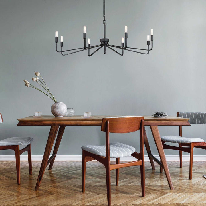 Salem Eight Light Chandelier in Forged Iron Savoy House