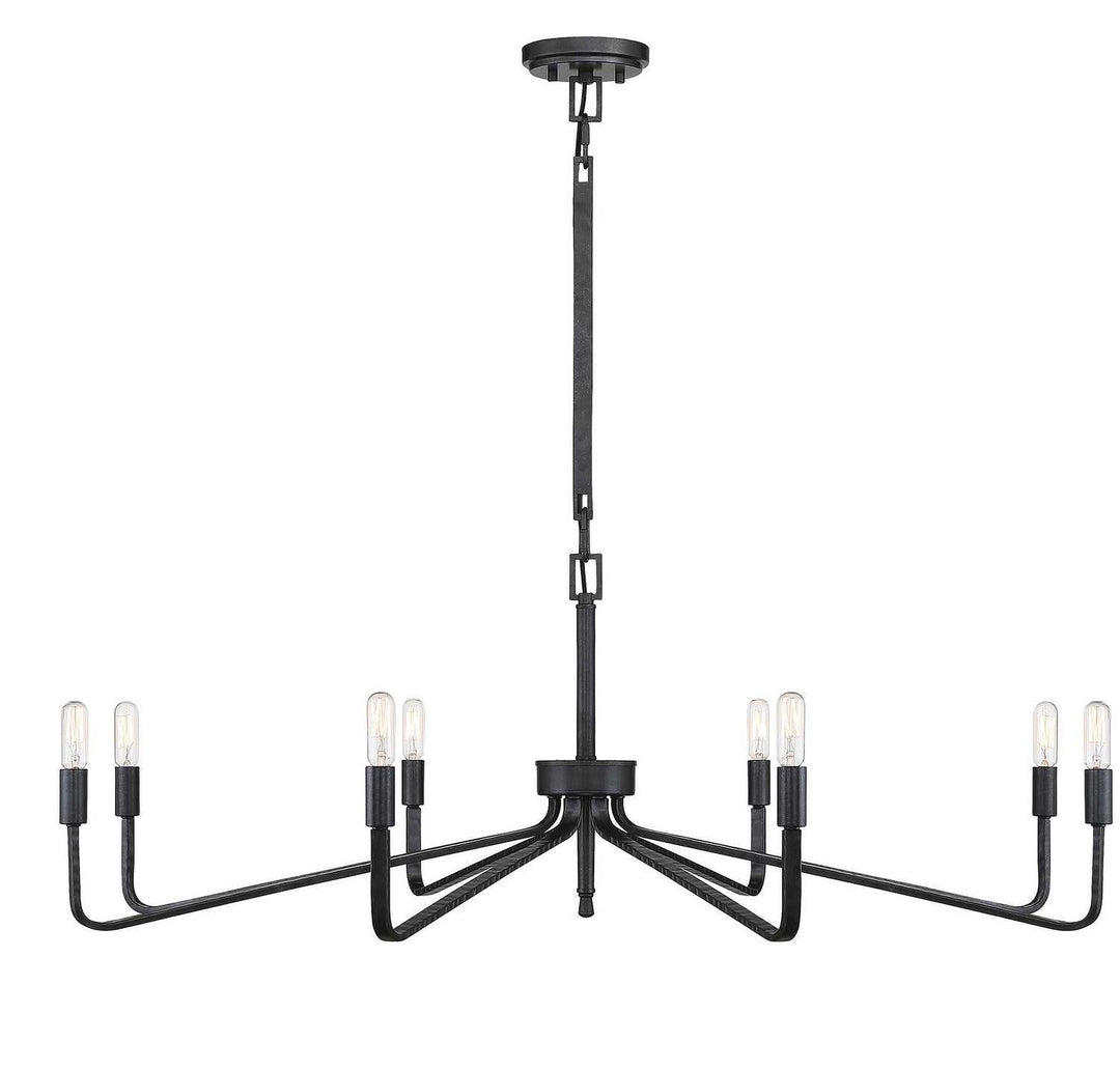Salem Eight Light Chandelier in Forged Iron Savoy House