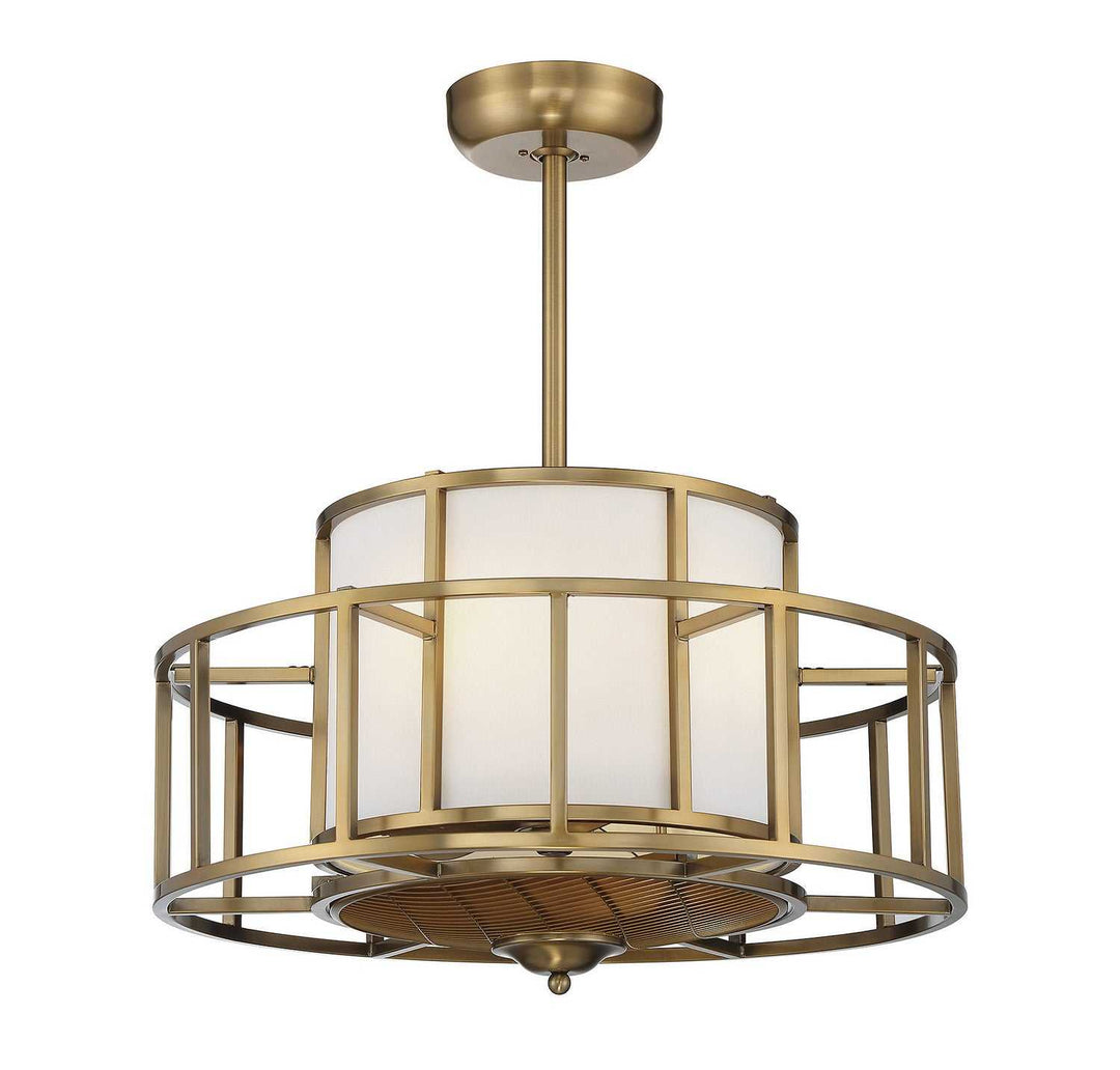 Oslo Four Light Fan D'Lier in Warm Brass Savoy House