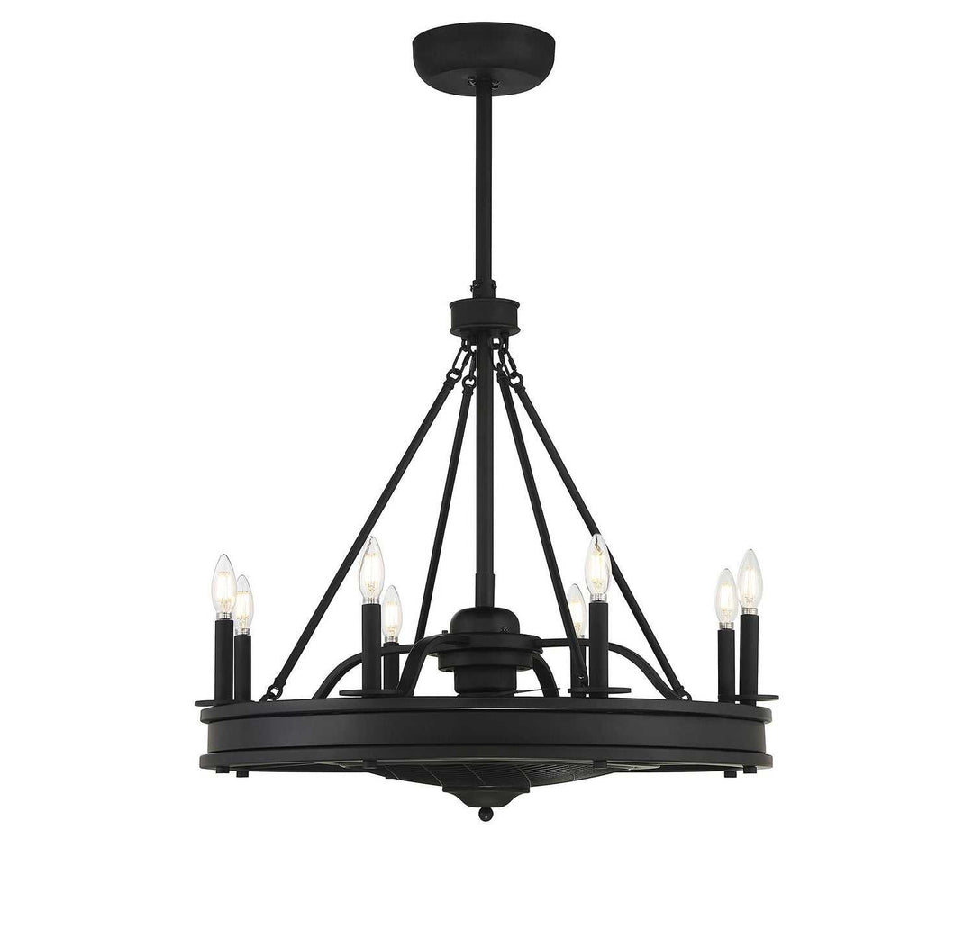 Lyon Eight Light Fan D'lier in Matte Black Savoy House