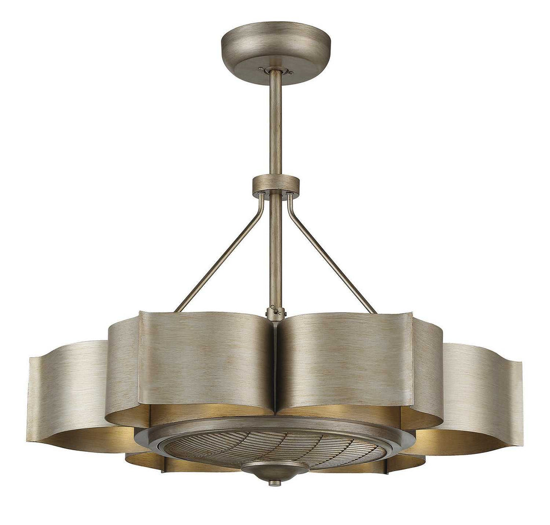 Stockholm Six Light Fan D'lier in Silver Patina Savoy House