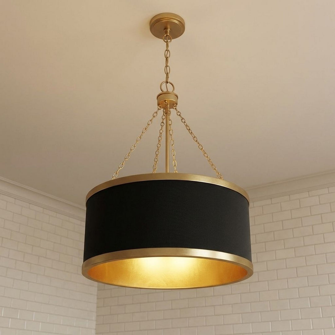 Savoy House - 7-188-6-143 - Six Light Pendant - Delphi - Black with Warm Brass Accents