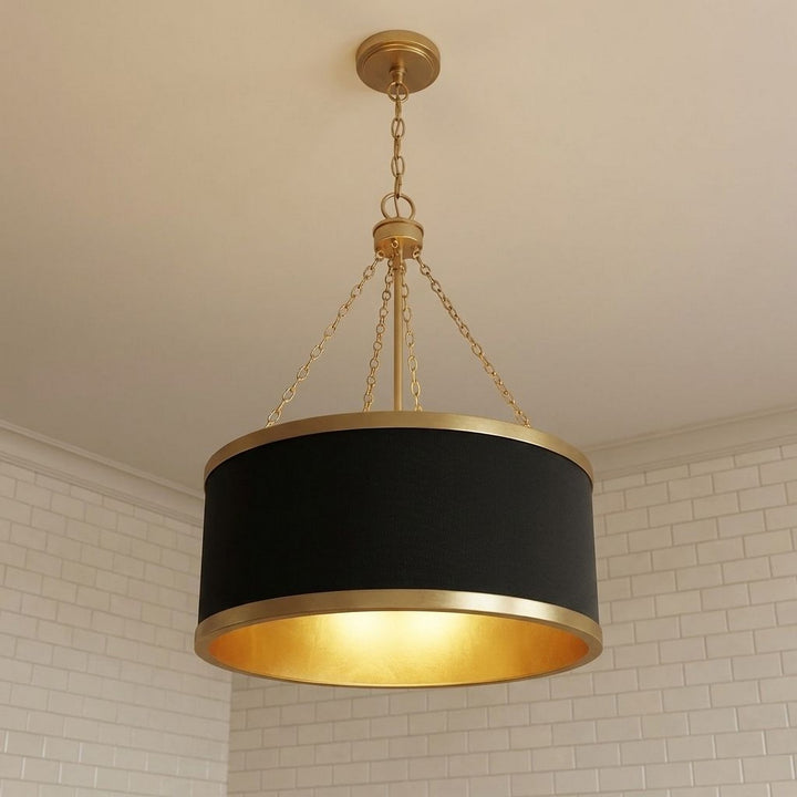 Savoy House - 7-188-6-143 - Six Light Pendant - Delphi - Black with Warm Brass Accents