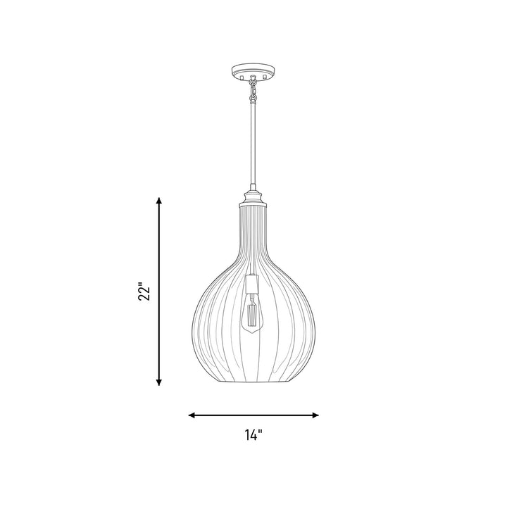 Savoy House - 7-2255-1-322 - One Light Pendant - Brandon - Warm Brass