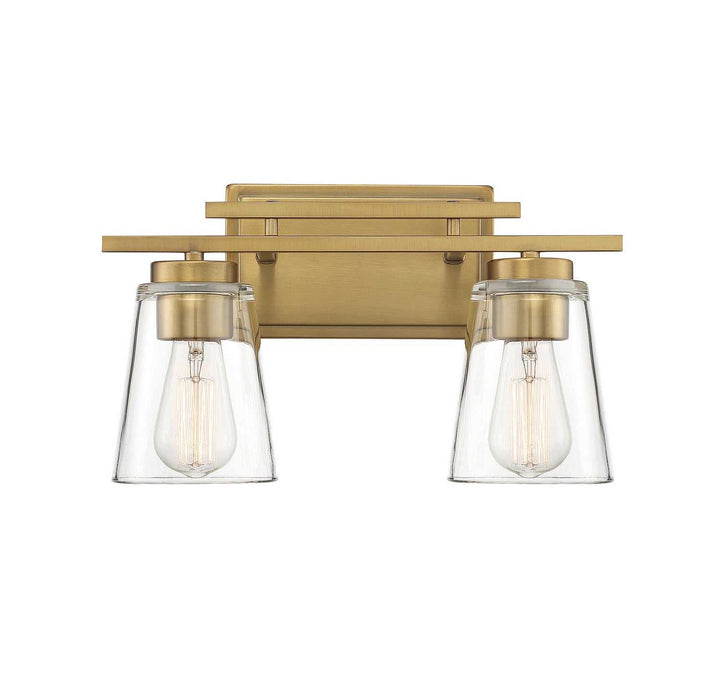 Calhoun Two Light Bath Bar in Warm Brass Savoy House
