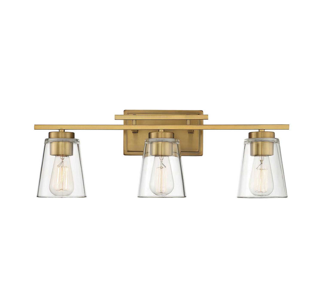 Calhoun Three Light Bath Bar in Warm Brass Savoy House