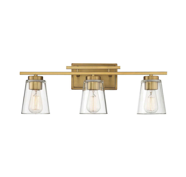Calhoun Three Light Bath Bar in Warm Brass Savoy House