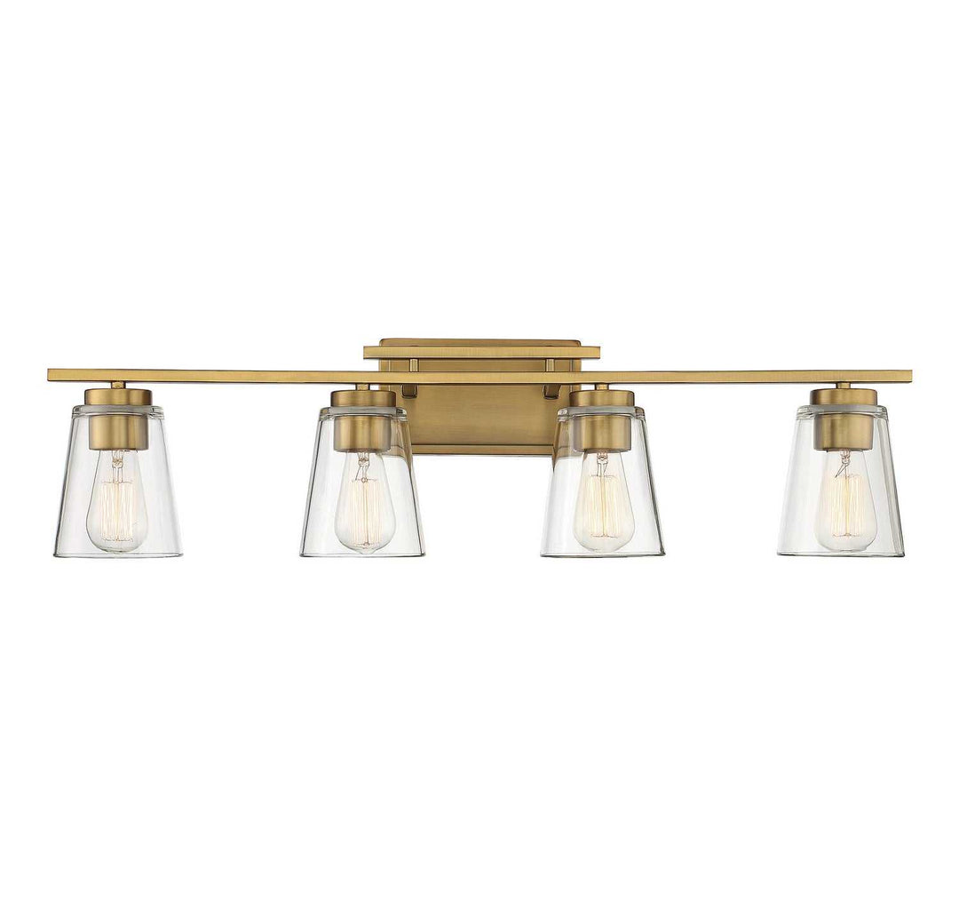 Calhoun Four Light Bath Bar in Warm Brass Savoy House