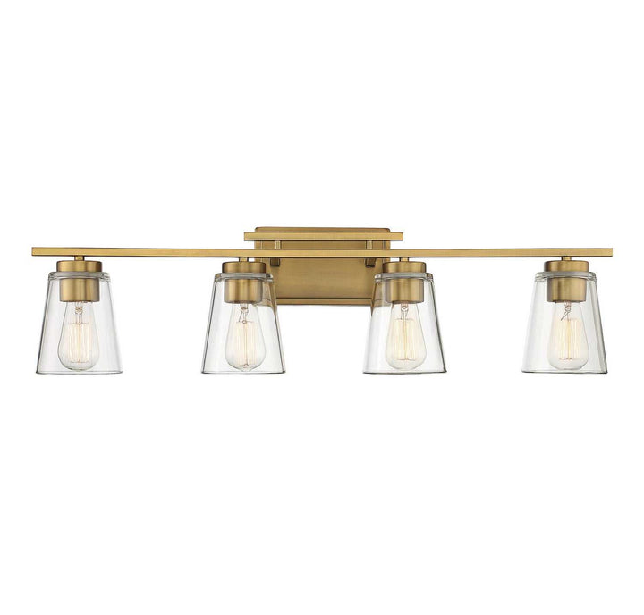 Calhoun Four Light Bath Bar in Warm Brass Savoy House