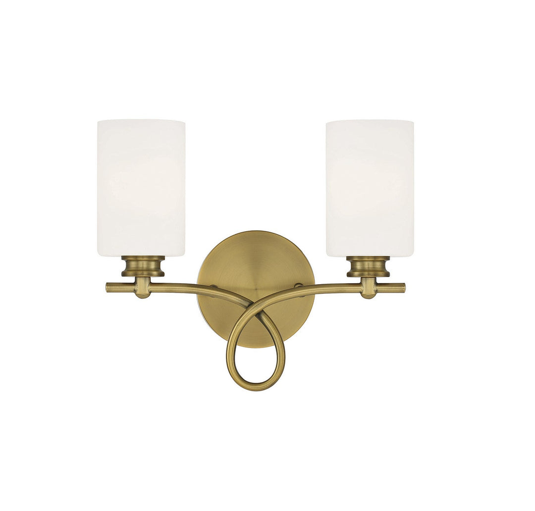 Woodbury Two Light Bath Bar in Warm Brass Savoy House