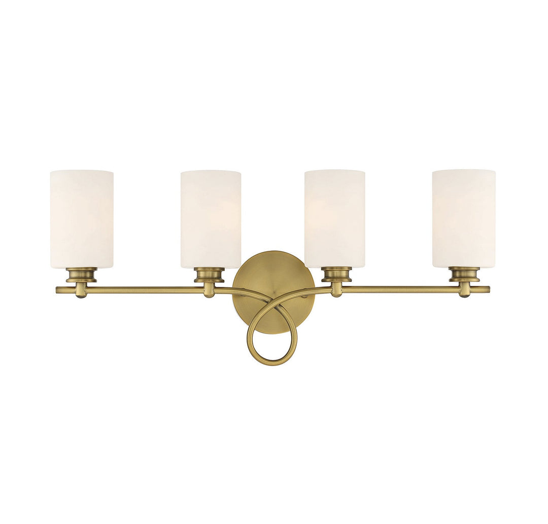 Woodbury Four Light Bath Bar in Warm Brass Savoy House