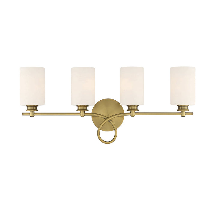 Savoy House - 8-530-4-322 - Four Light Bath Bar - Woodbury - Warm Brass