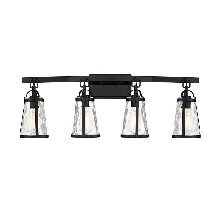 Albany Four Light Bath Bar in Black Savoy House