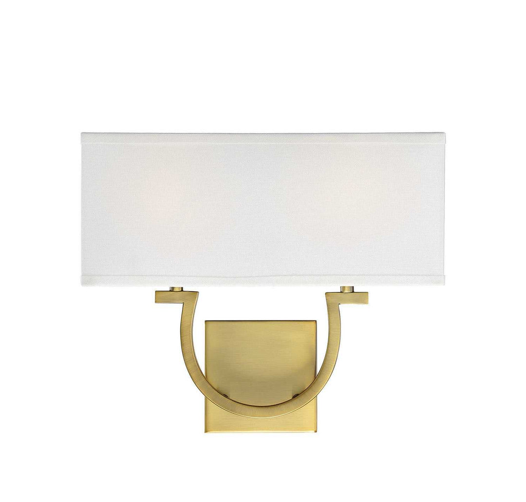 Rhodes Two Light Wall Sconce in Warm Brass Savoy House