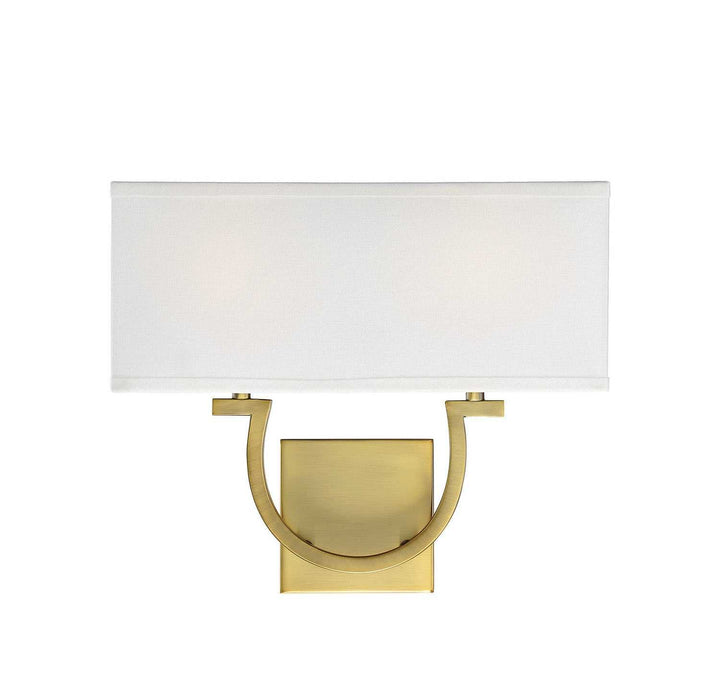 Rhodes Two Light Wall Sconce in Warm Brass Savoy House