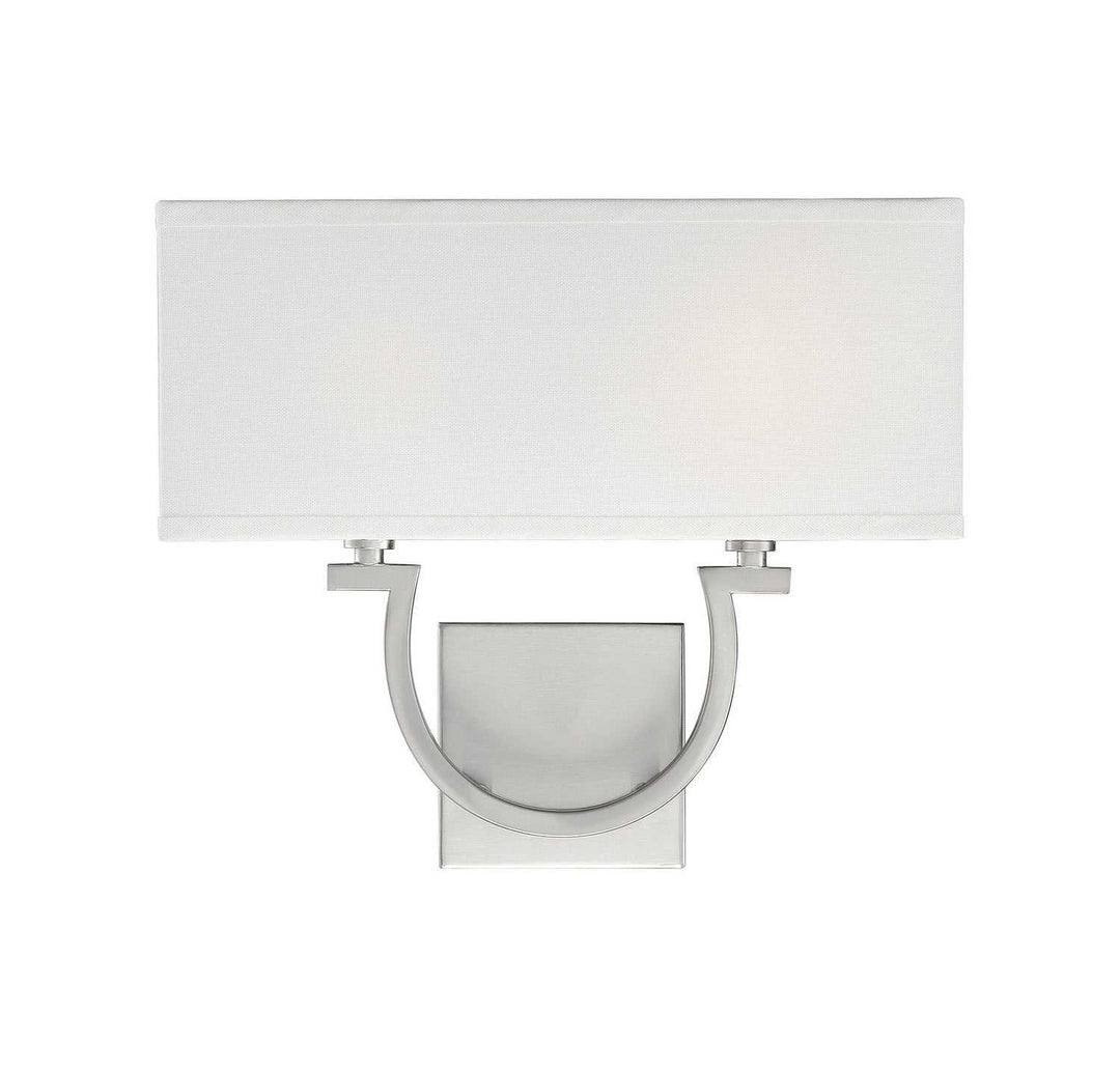 Rhodes Two Light Wall Sconce in Satin Nickel Savoy House