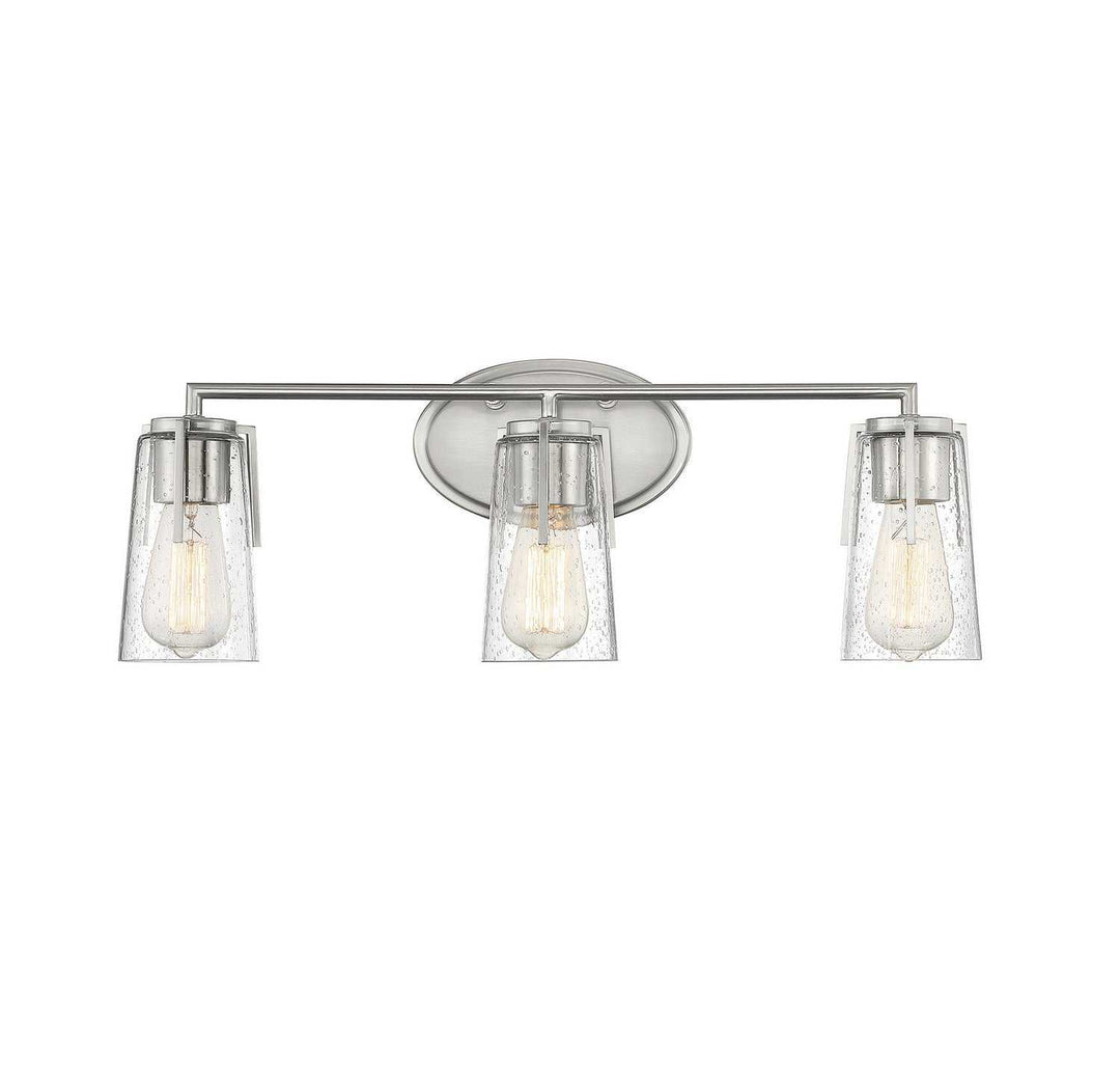 Sacremento Three Light Bath Bar in Satin Nickel Savoy House