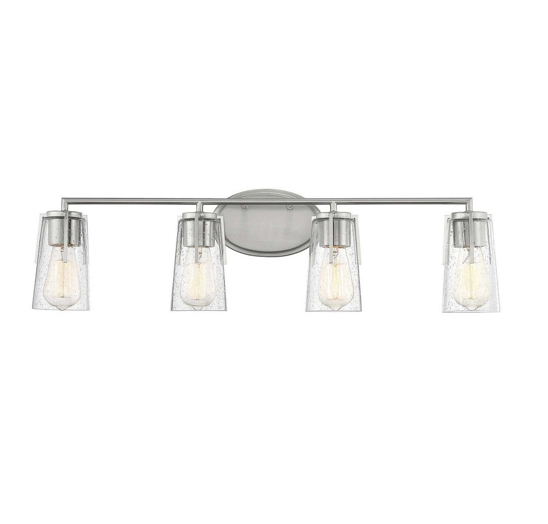 Sacremento Four Light Bath Bar in Satin Nickel Savoy House
