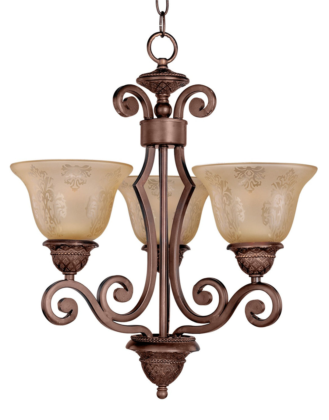 Maxim - 11235SAOI - Three Light Chandelier - Symphony - Oil Rubbed Bronze