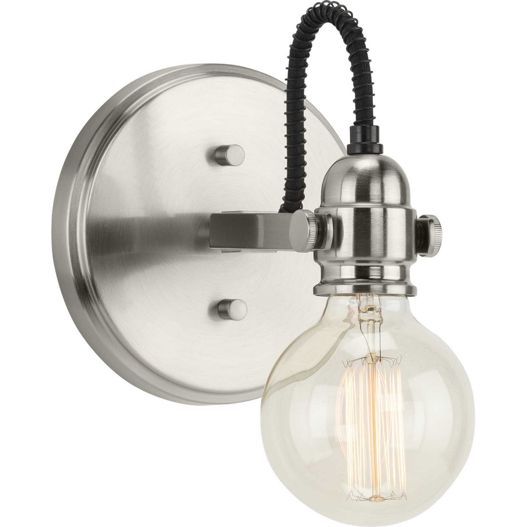 Axle One Light Bath Bracket in Brushed Nickel - available from The Lighting Shoppe, trusted by Canadian homeowners