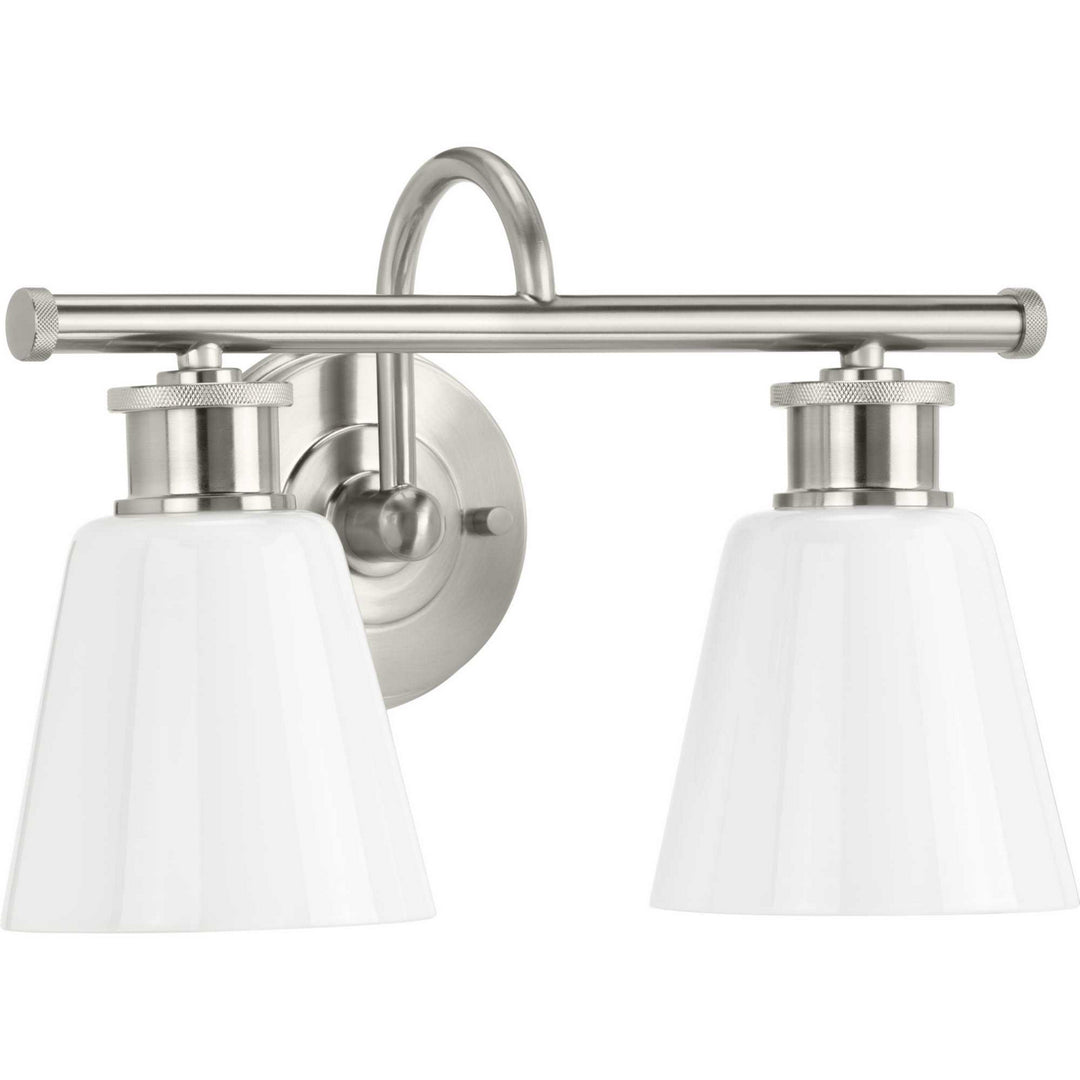 Ashford Two Light Bath Bracket in Brushed Nickel - available from The Lighting Shoppe, trusted by Canadian homeowners