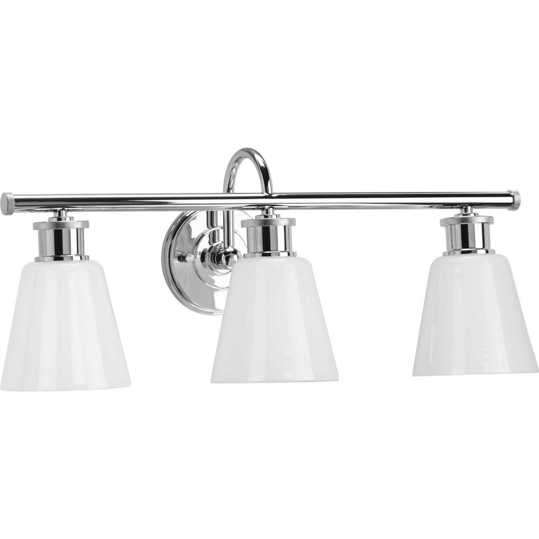 Ashford Three Light Bath Bracket in Polished Chrome - available from The Lighting Shoppe, trusted by Canadian homeowners